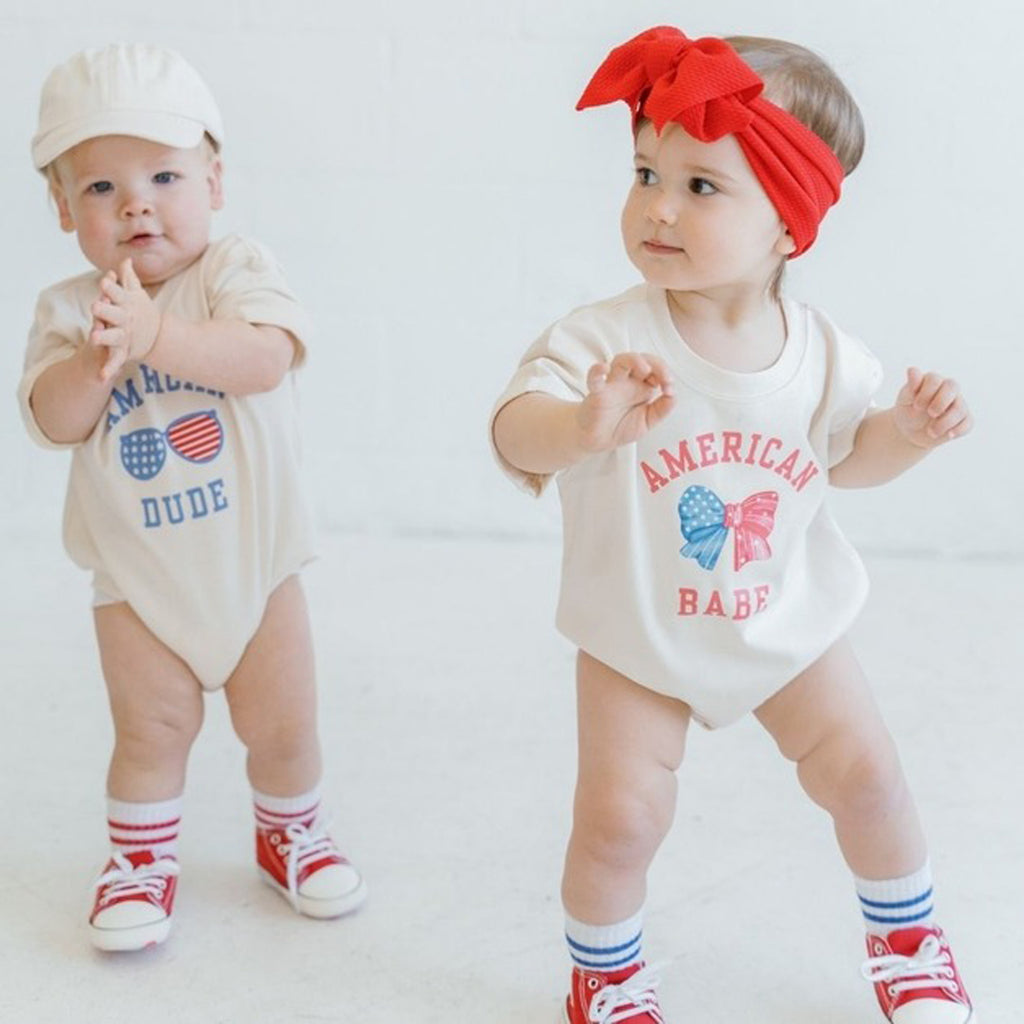 American Dude Short Sleeve Romper