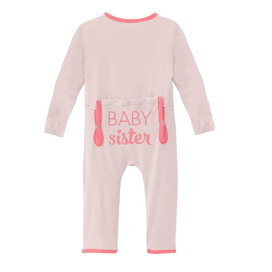 Applique Coverall with Zipper in Macaroon Baby Sister-OVERALLS & ROMPERS-Kickee Pants-Joannas Cuties