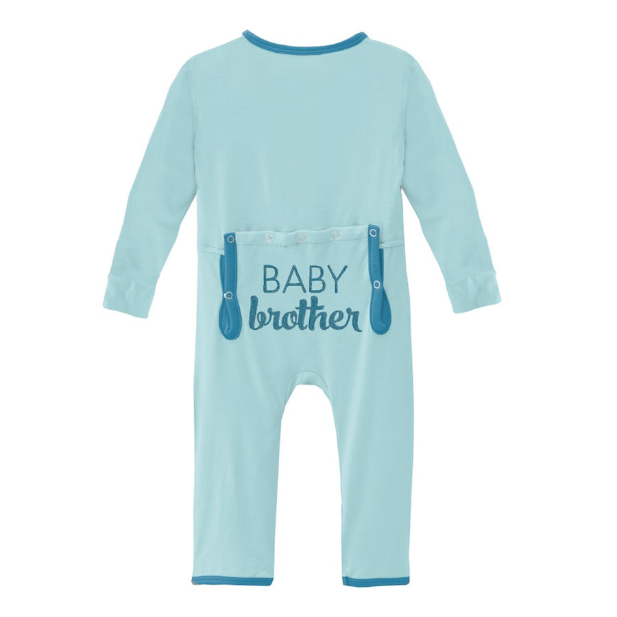 Applique Coverall with Zipper in Spring Sky Baby Brother-OVERALLS & ROMPERS-Kickee Pants-Joannas Cuties
