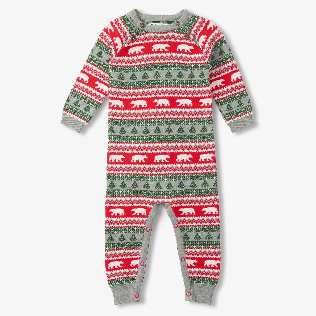 Baby Polar Bear Fair Isle Sweater Romper