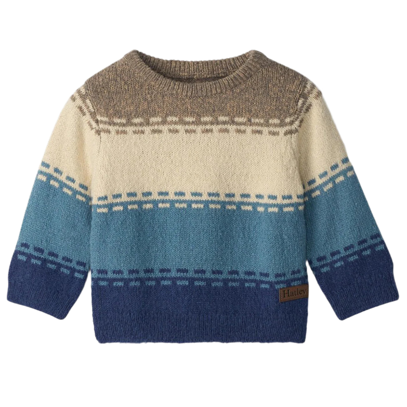 Baby Toddler Boys Blue Combo Crew Neck Knit Sweater