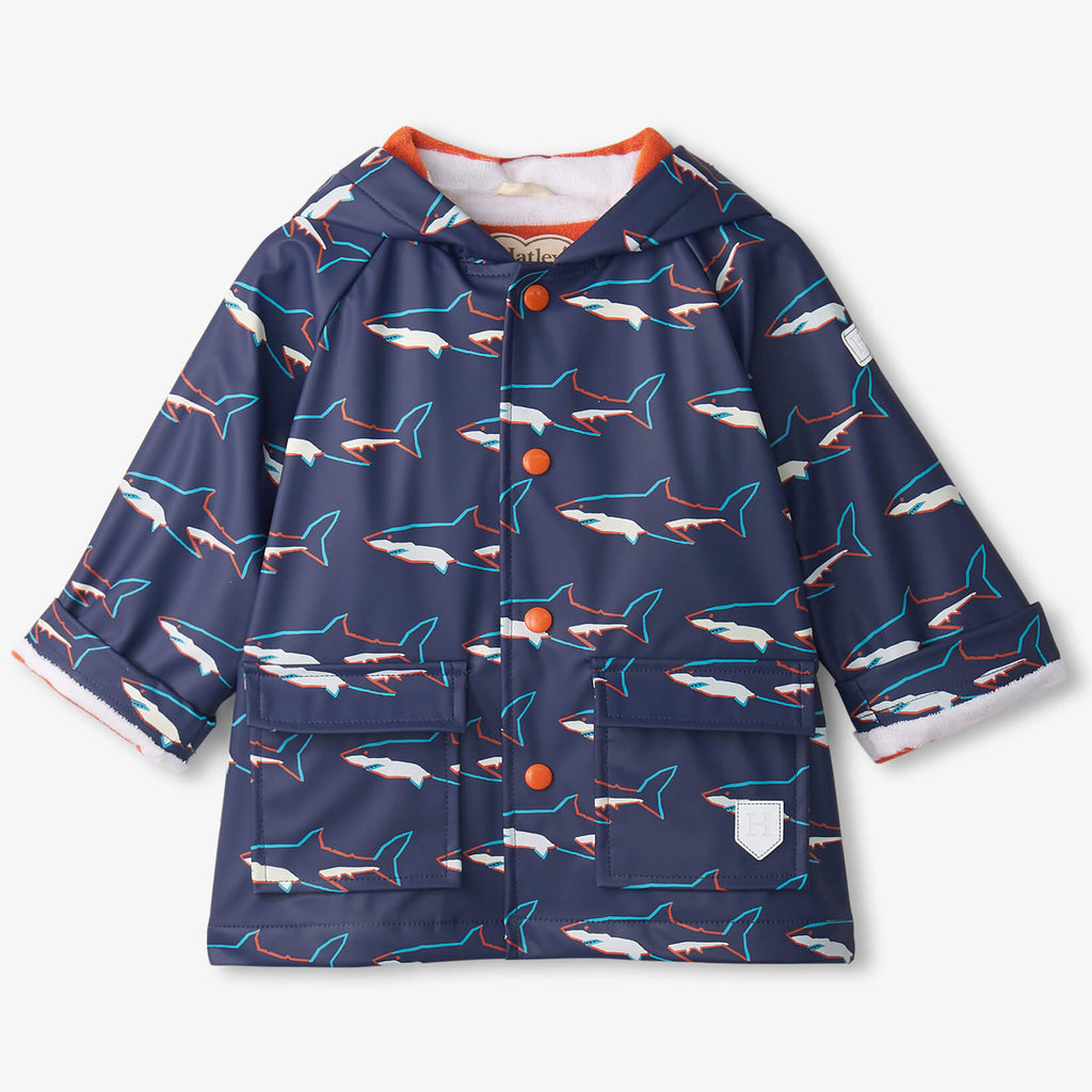 Baby & Toddler Boys Sharks Button-Up Rain Jacket