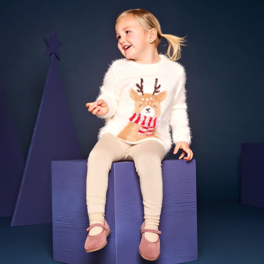 Baby & Toddler Girls Reindeer Furry Sweater
