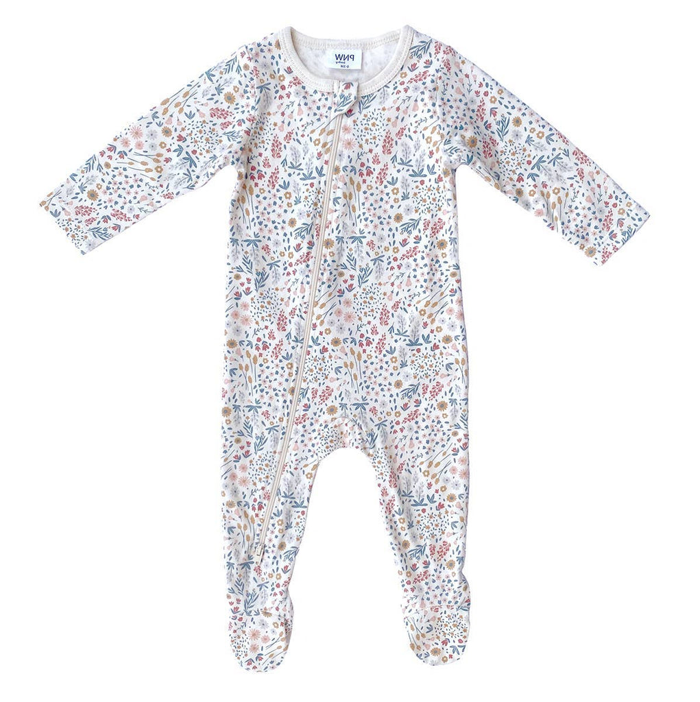 PNW Baby Footed Zip Romper- Mountain Meadow-City Mouse Studio-Joannas Cuties