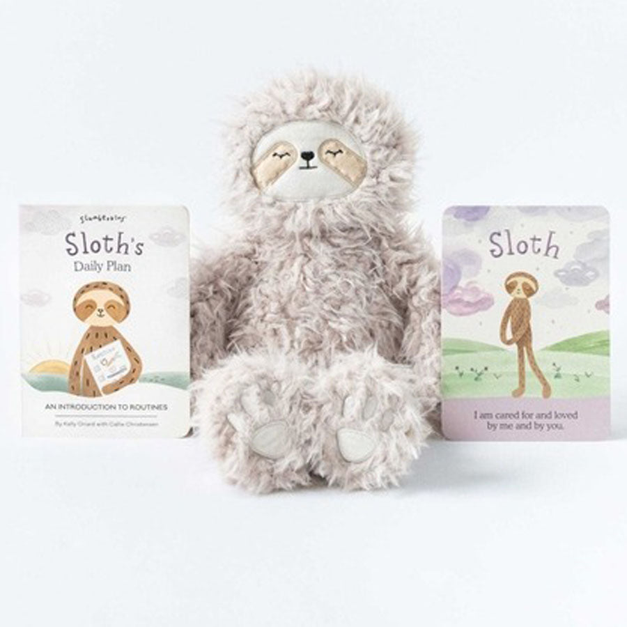 Back To School Sloth Stuffie + Introduction To Routines Book-SOFT TOYS-Slumberkins-Joannas Cuties
