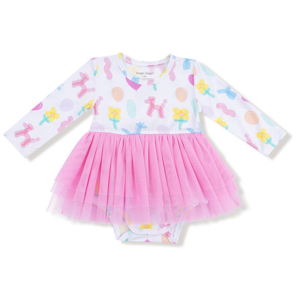 Balloon Animals Pink - Long Sleeve Tutu Bodysuit