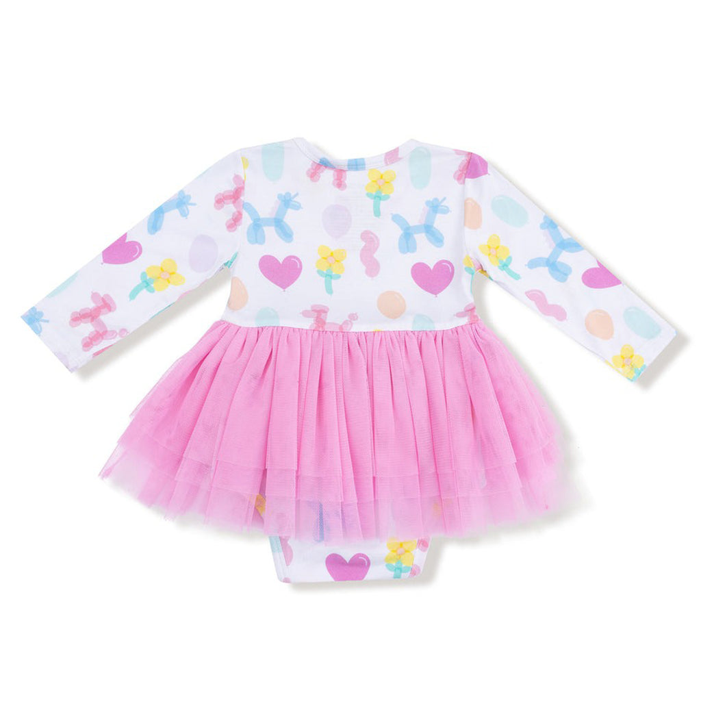 Balloon Animals Pink - Long Sleeve Tutu Bodysuit