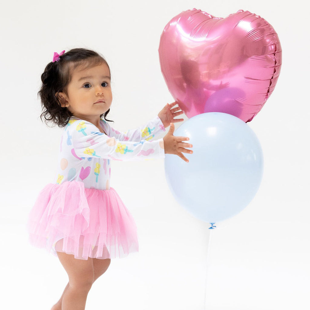 Balloon Animals Pink - Long Sleeve Tutu Bodysuit