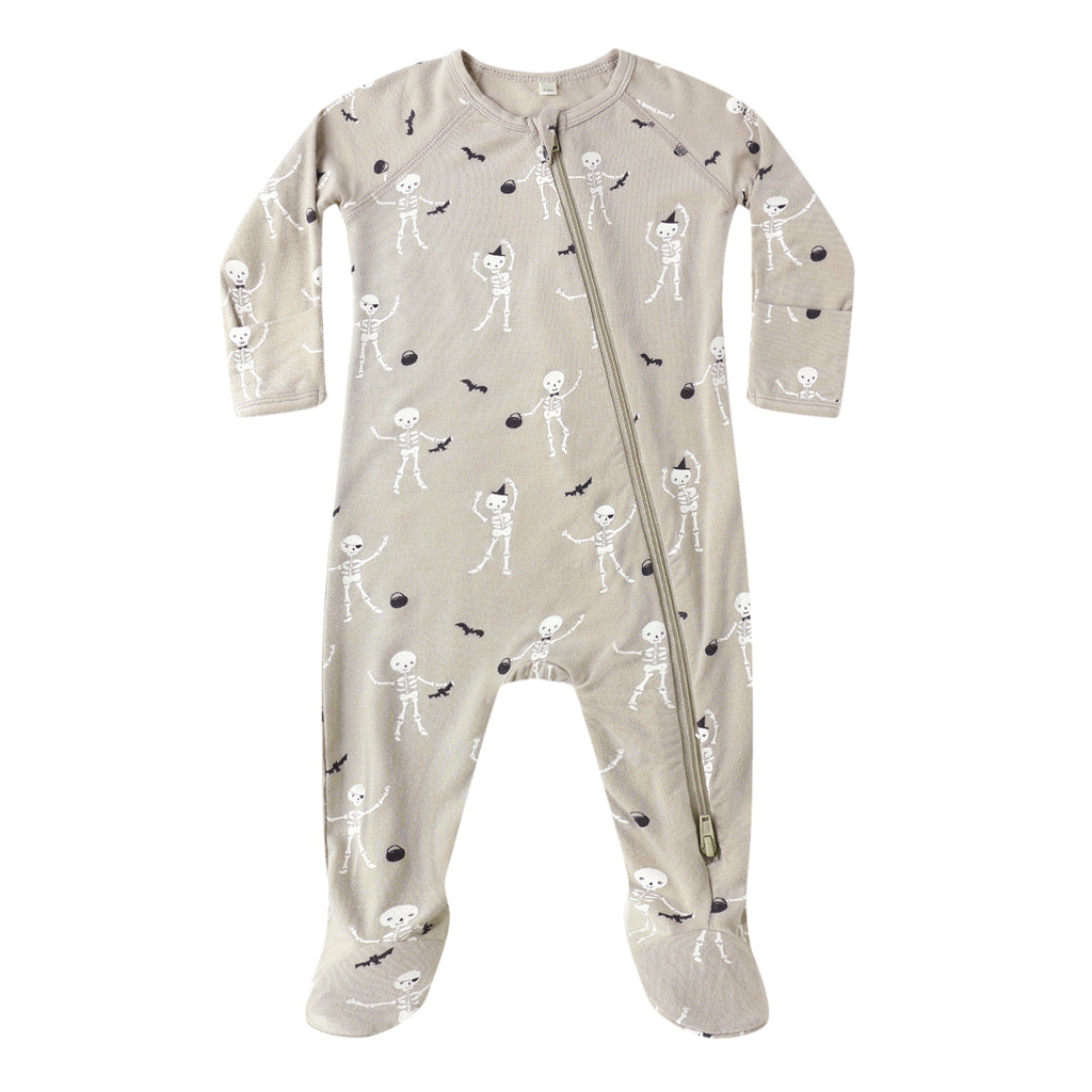 Bamboo Zip Footie - Skeletons