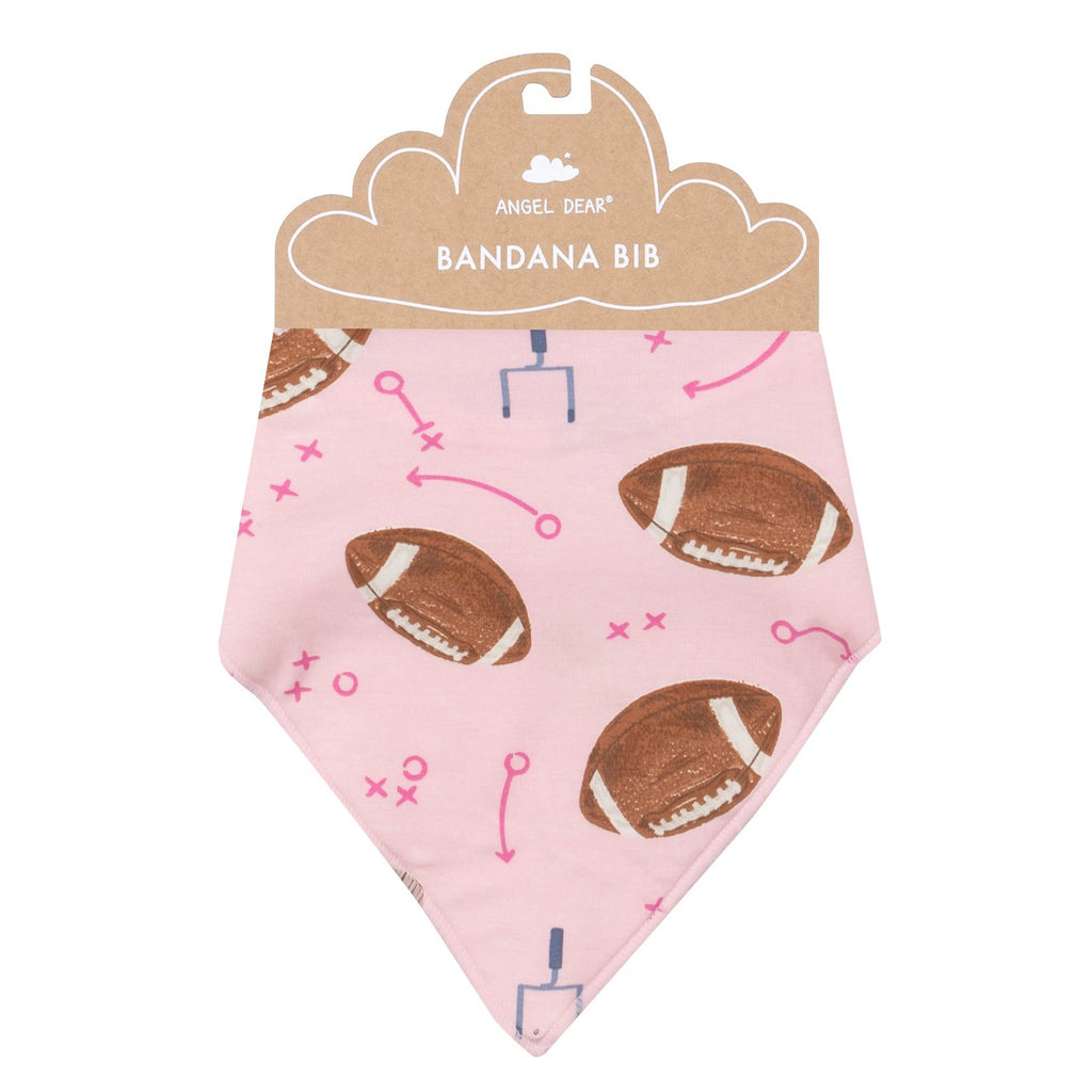 Bandana Bib - Footballs Pink