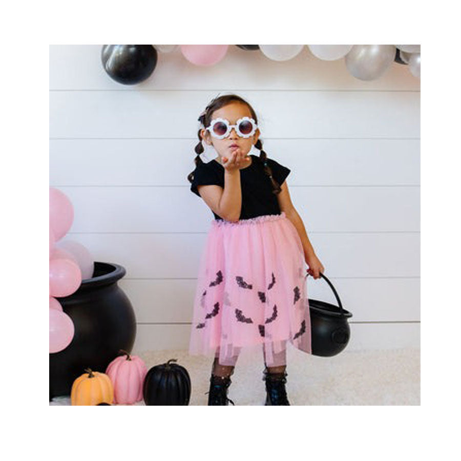 Bat Halloween Short Sleeve Tutu Dress-DRESSES & SKIRTS-Sweet Wink-Joannas Cuties