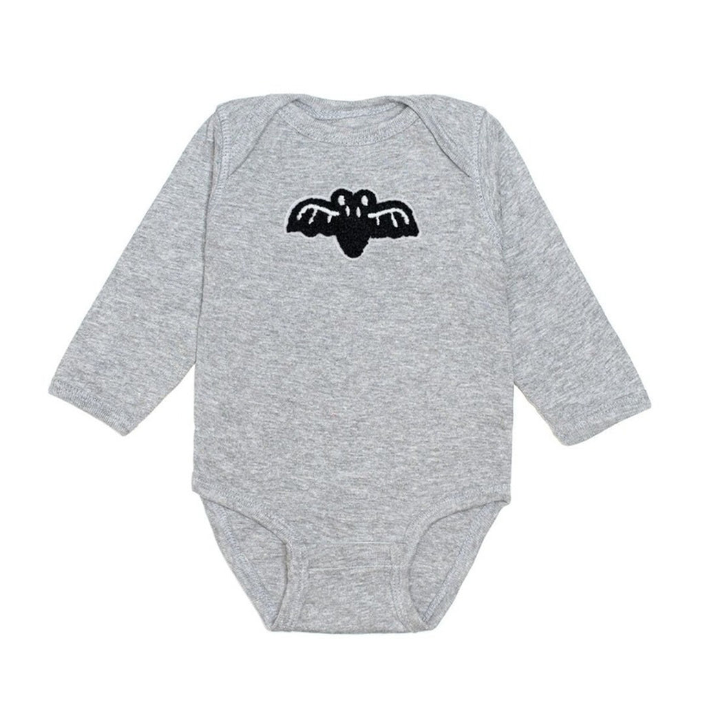 Bat Patch Halloween Long Sleeve Bodysuit