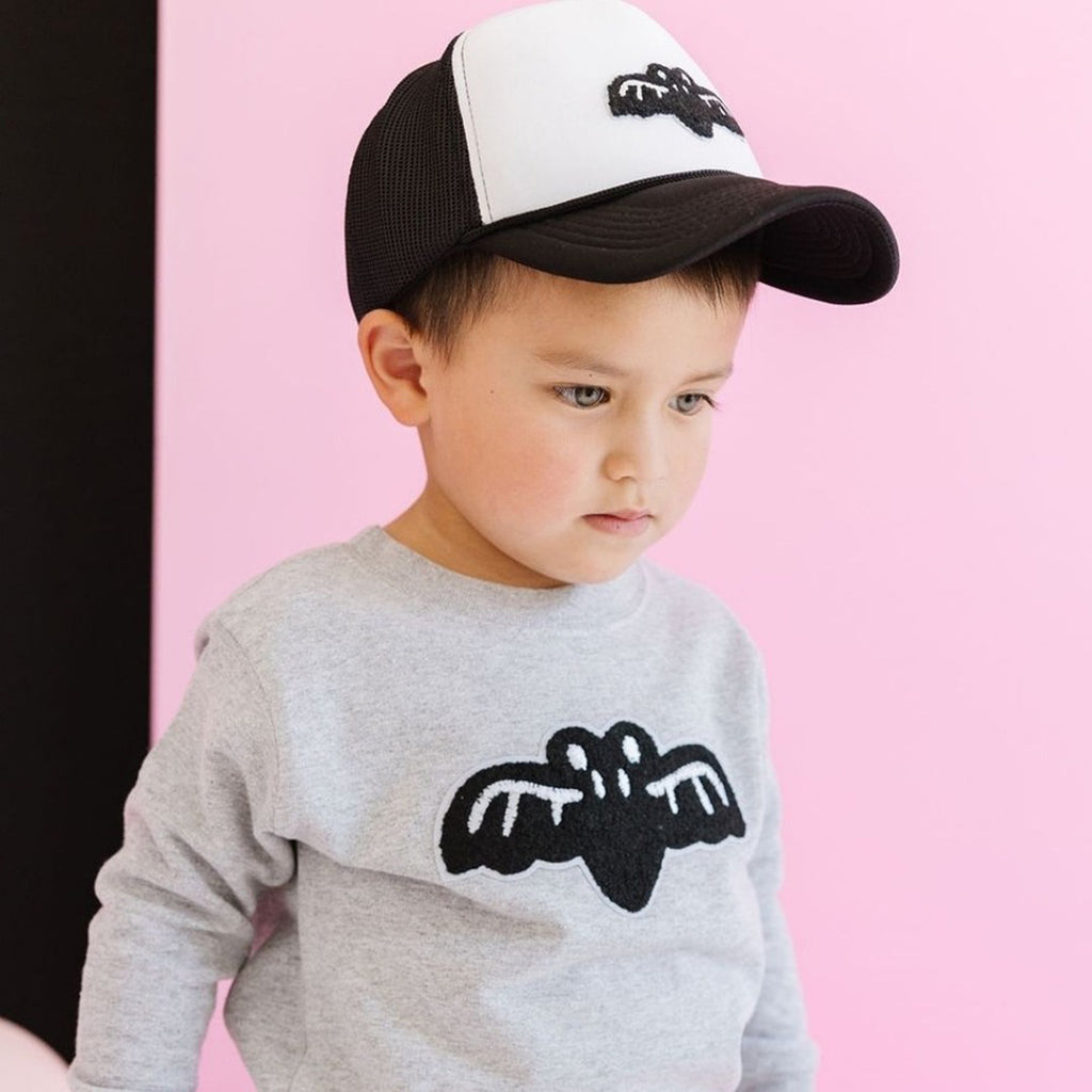 Bat Patch Halloween Sweatshirt