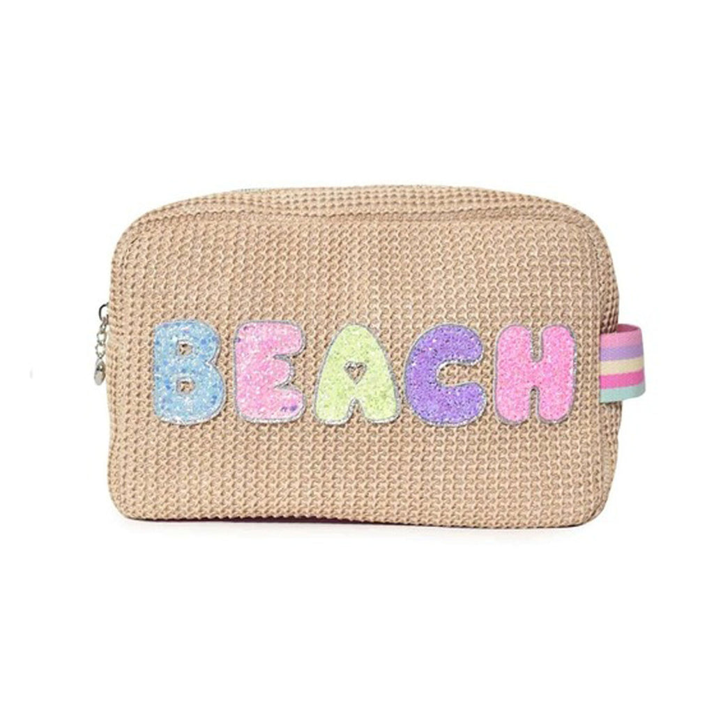 'Beach' Straw Pouch - Beige-BACKPACKS, PURSES & LUNCHBOXES-OMG Accessories-Joannas Cuties