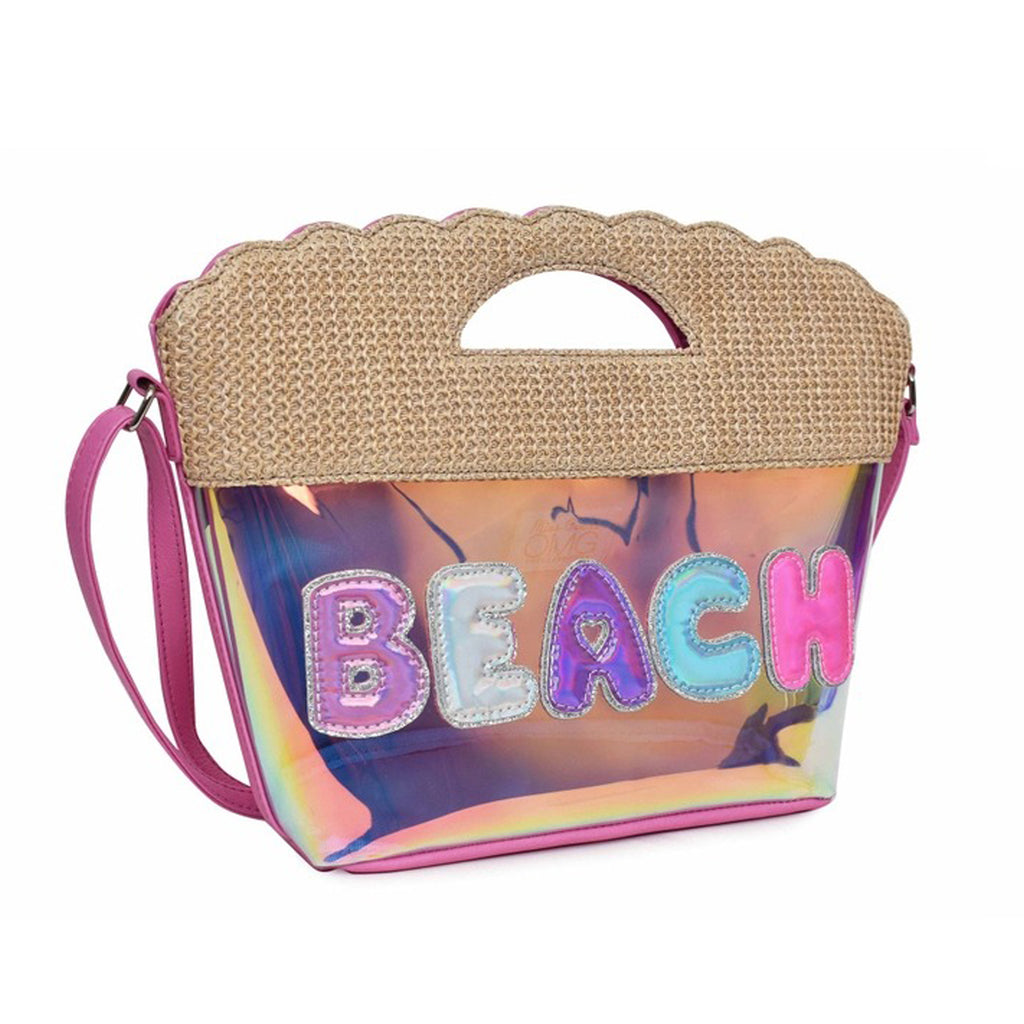 Beach Straw Scalloped Glazed Crossbody