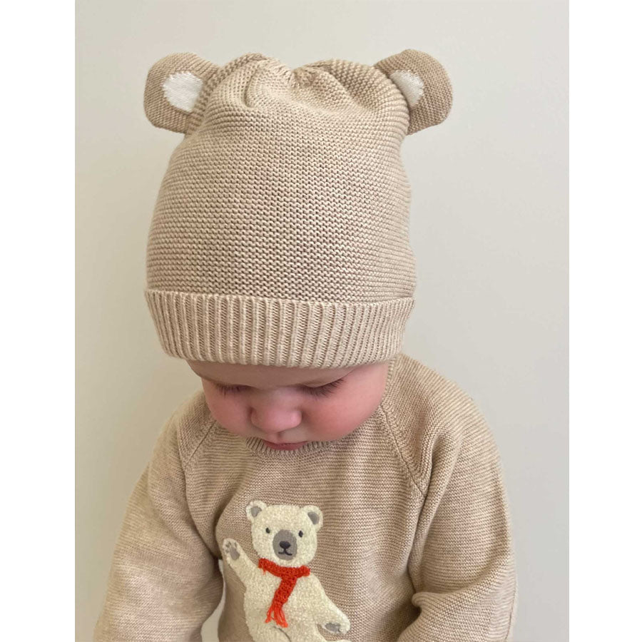 Bear Beanie-HATS & SCARVES-Purebaby-Joannas Cuties