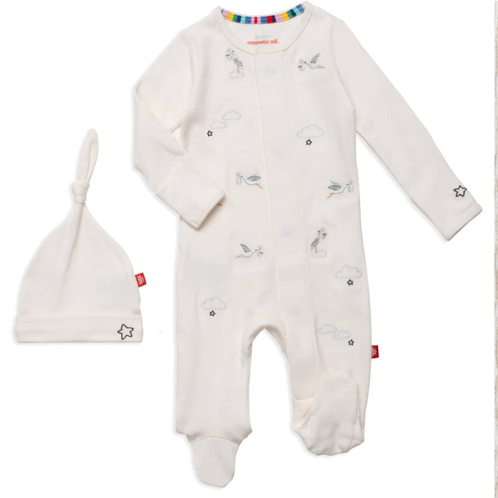Beary Special Delivery Organic Cotton Magnetic Parent Favorite Footie + Hat-FOOTIES-Magnetic Me-Joannas Cuties
