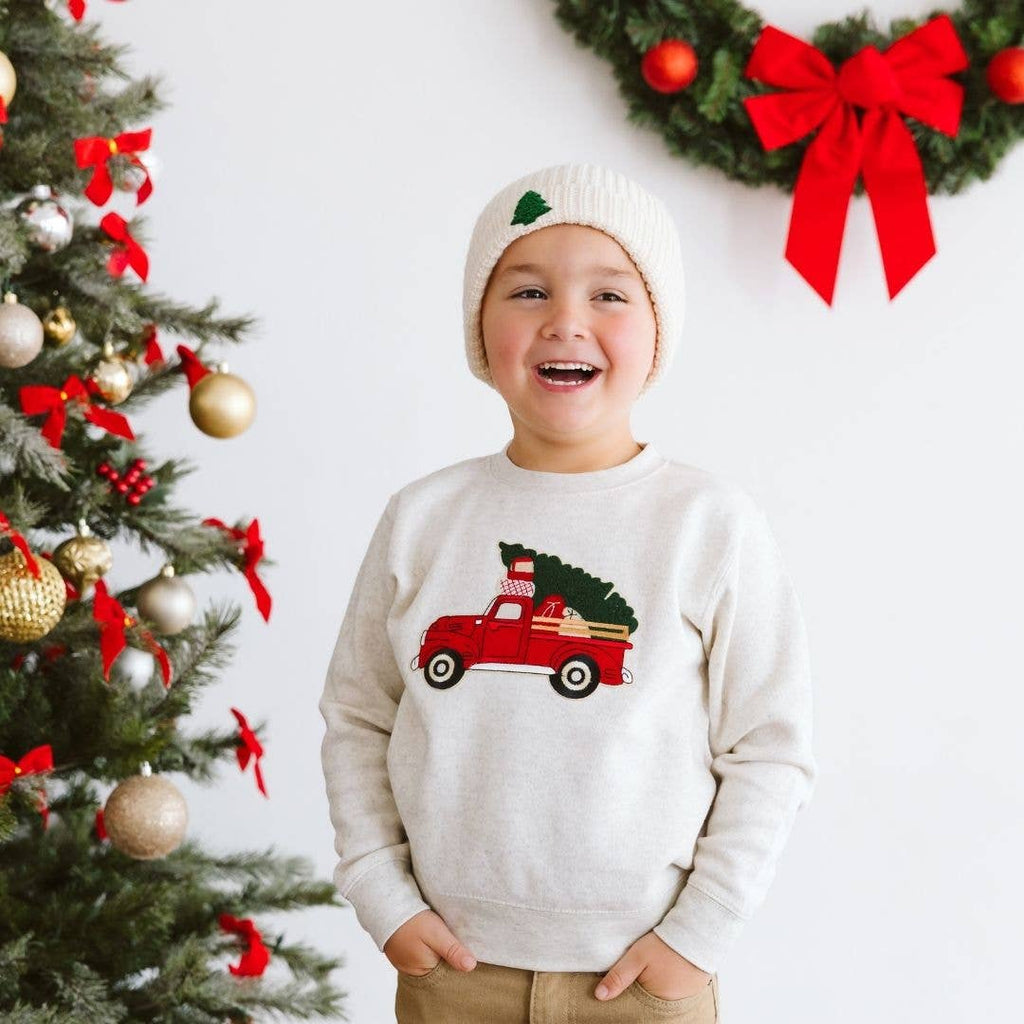 Christmas Truck Patch Sweatshirt