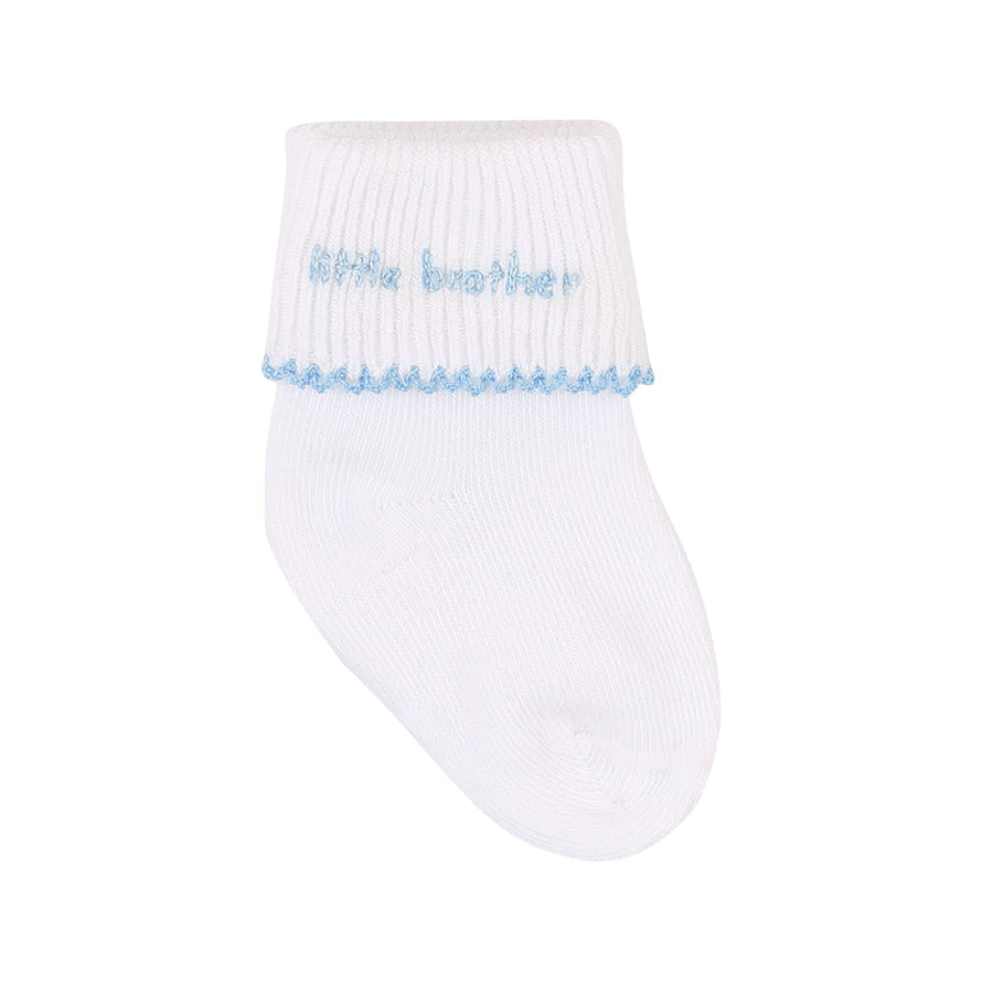 Big and Little Blue Emb Socks-SOCKS, TIGHTS & LEG WARMERS-Magnolia Baby-Joannas Cuties