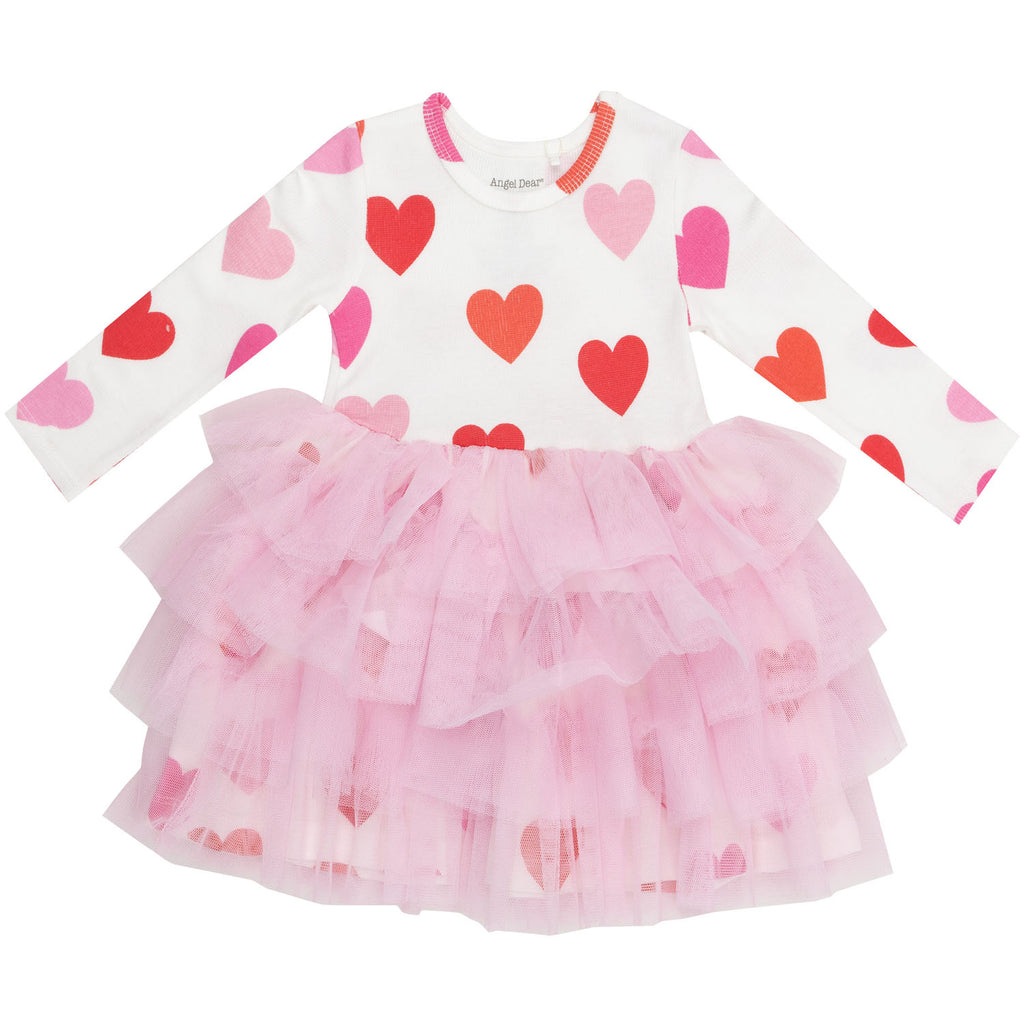 Big Hearts L/S Layered Tulle Dress