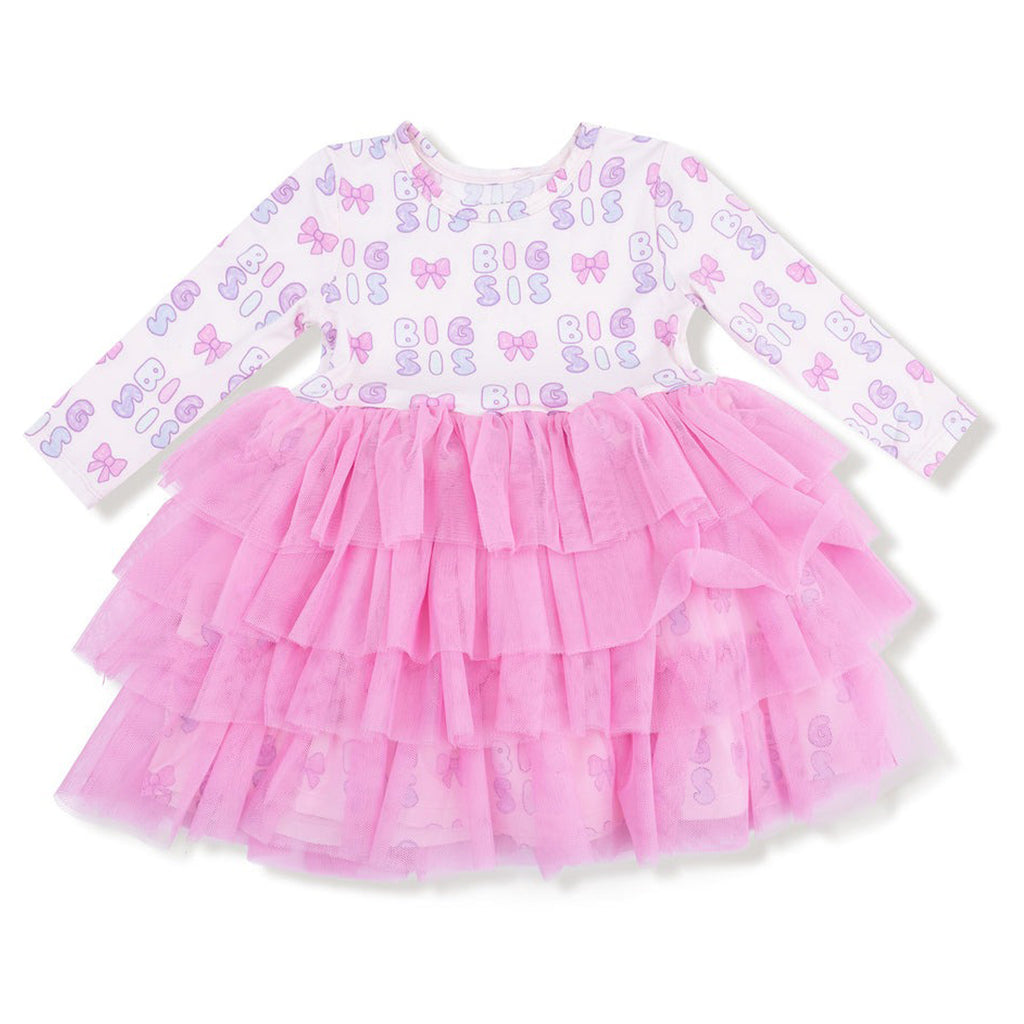 Big Sis - Long Sleeve Layered Tulle Dress