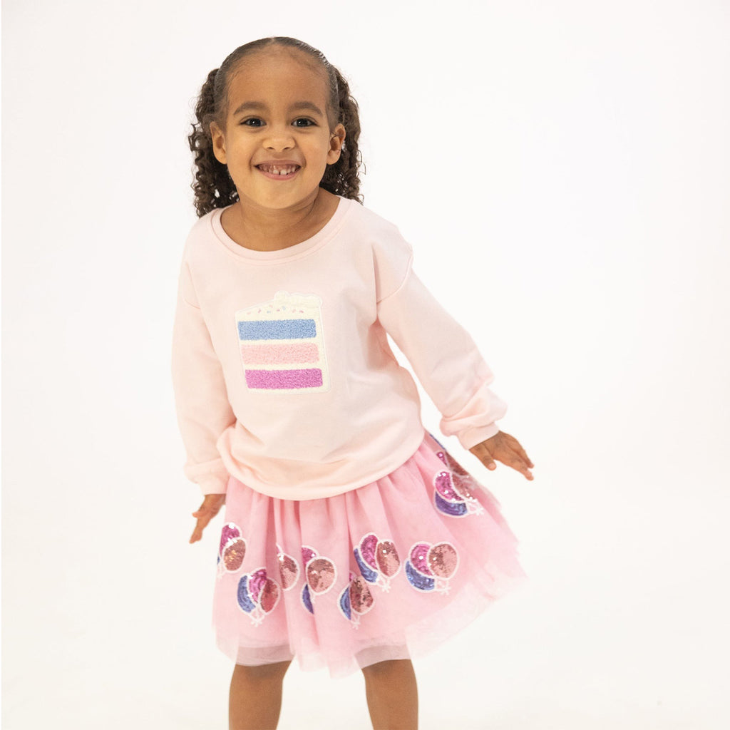 Birthday Cake Oversize Sweatshirt W/ Applique