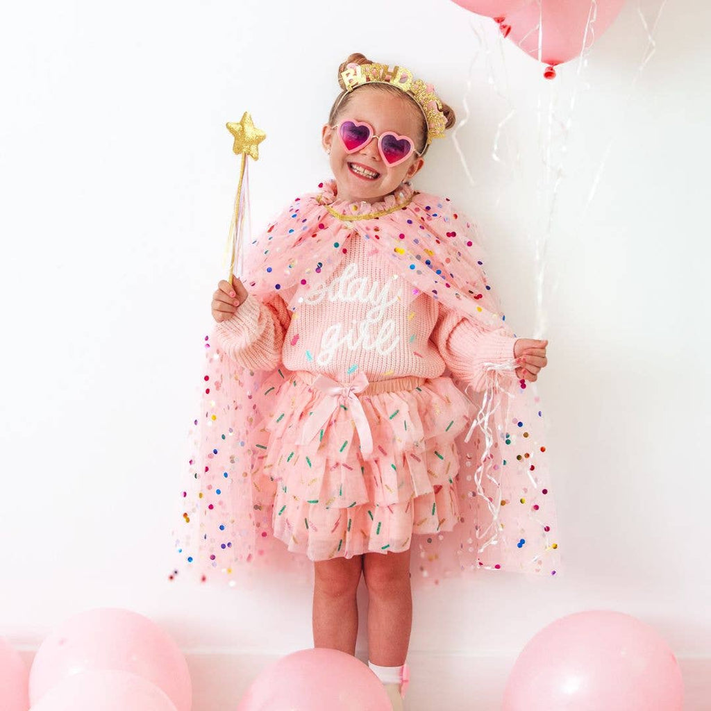 Birthday Girl Sprinkle Knit Sweater 4T
