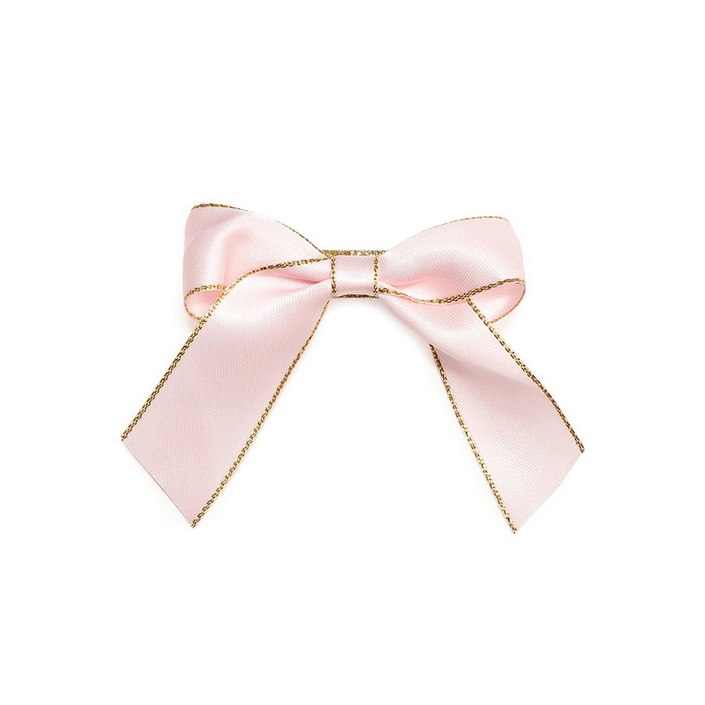 Blush Coquette Christmas Bow Clip - Kids Holiday Hair Clip