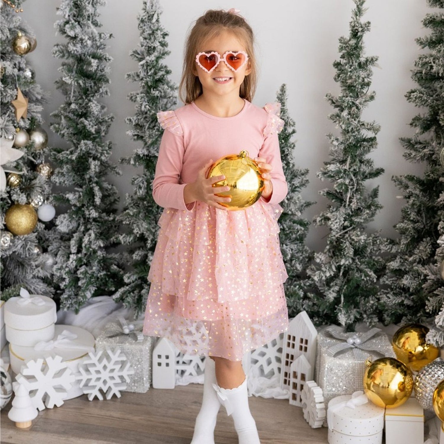 Blush Shimmer Christmas Long Sleeve Tutu Dress 3T Blush Shimmer Christmas Long Sleeve Tutu Dress 3T