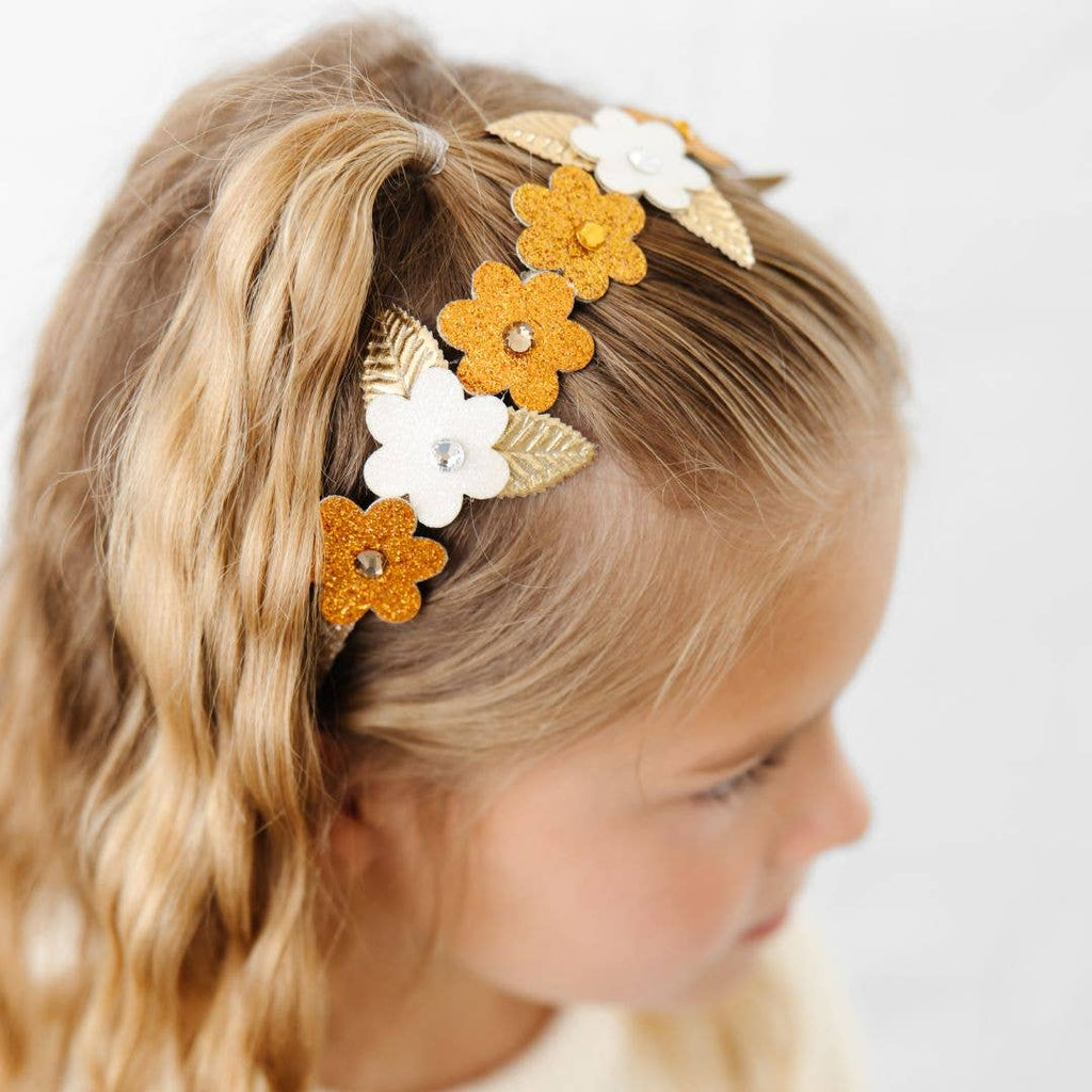 Boho Floral Glitter Headband