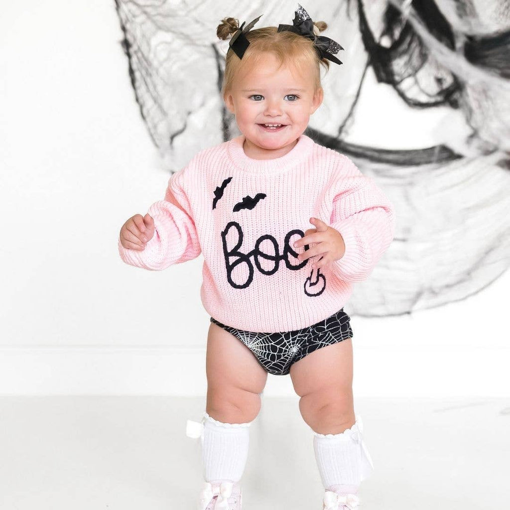 Boo Bat Halloween Knit Sweater