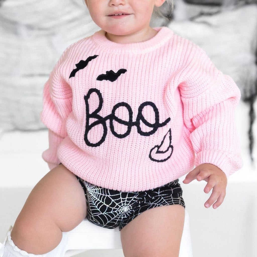 Boo Bat Halloween Knit Sweater