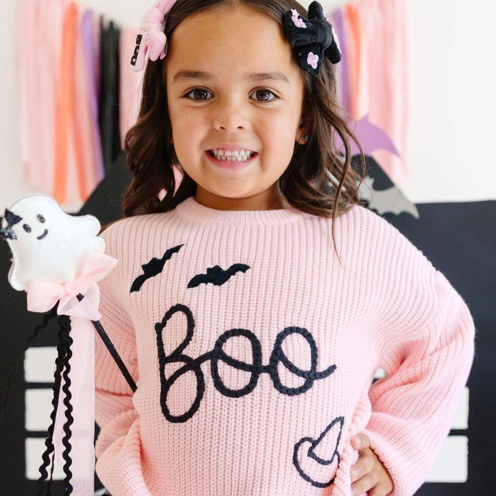 Boo Bat Halloween Knit Sweater