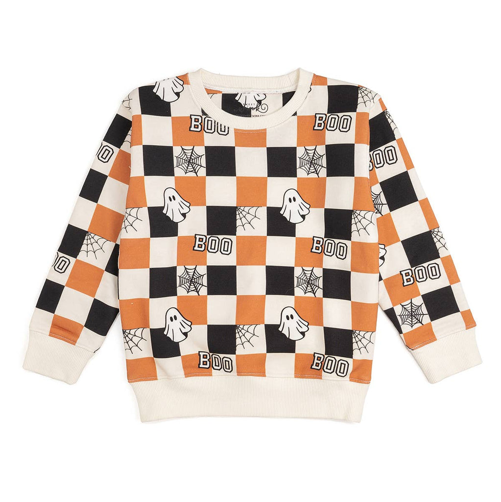 Boo Checkered Halloween Sweatshirt
