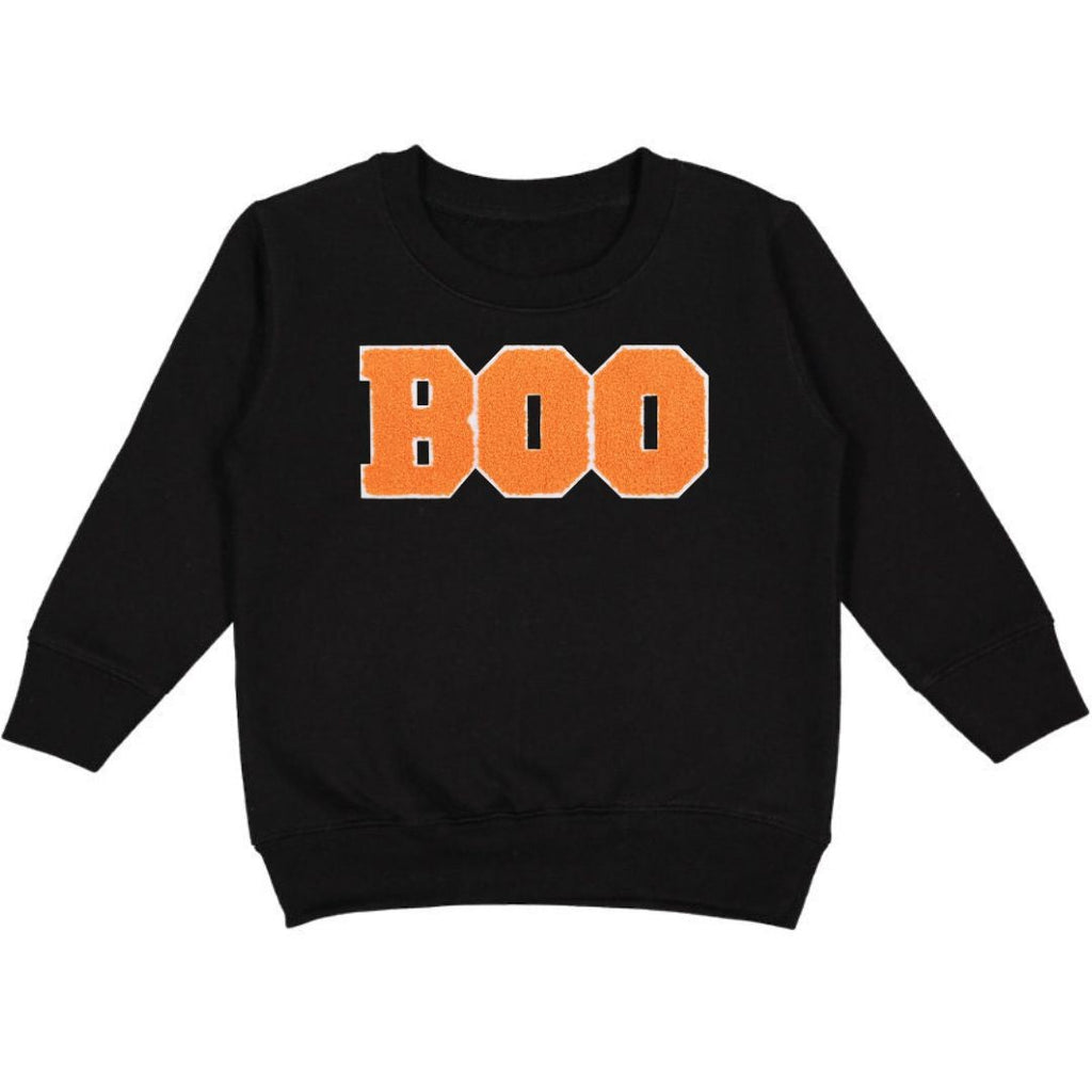Boo Patch Halloween Sweatshirt - Black-SWEATSHIRTS & HOODIES-Sweet Wink-Joannas Cuties