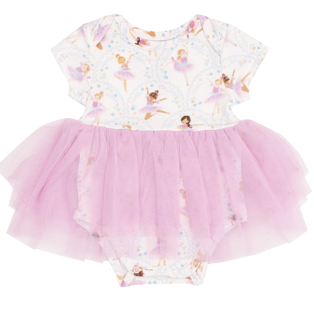 Bow Ballerinas Twirly S/S Tutu Bodysuit Dress