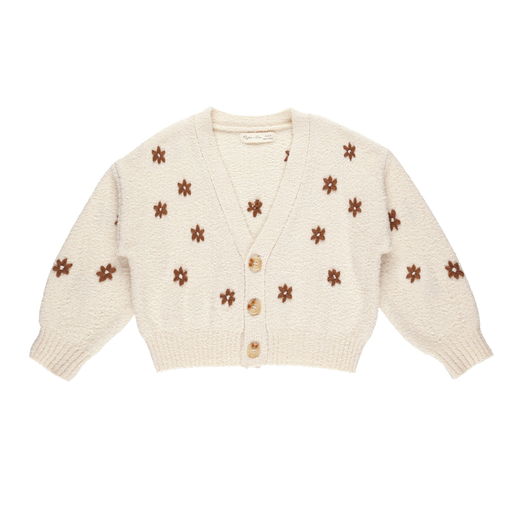 Boxy Crop Cardigan - Flowers-CARDIGANS & SWEATERS-Rylee + Cru-Joannas Cuties