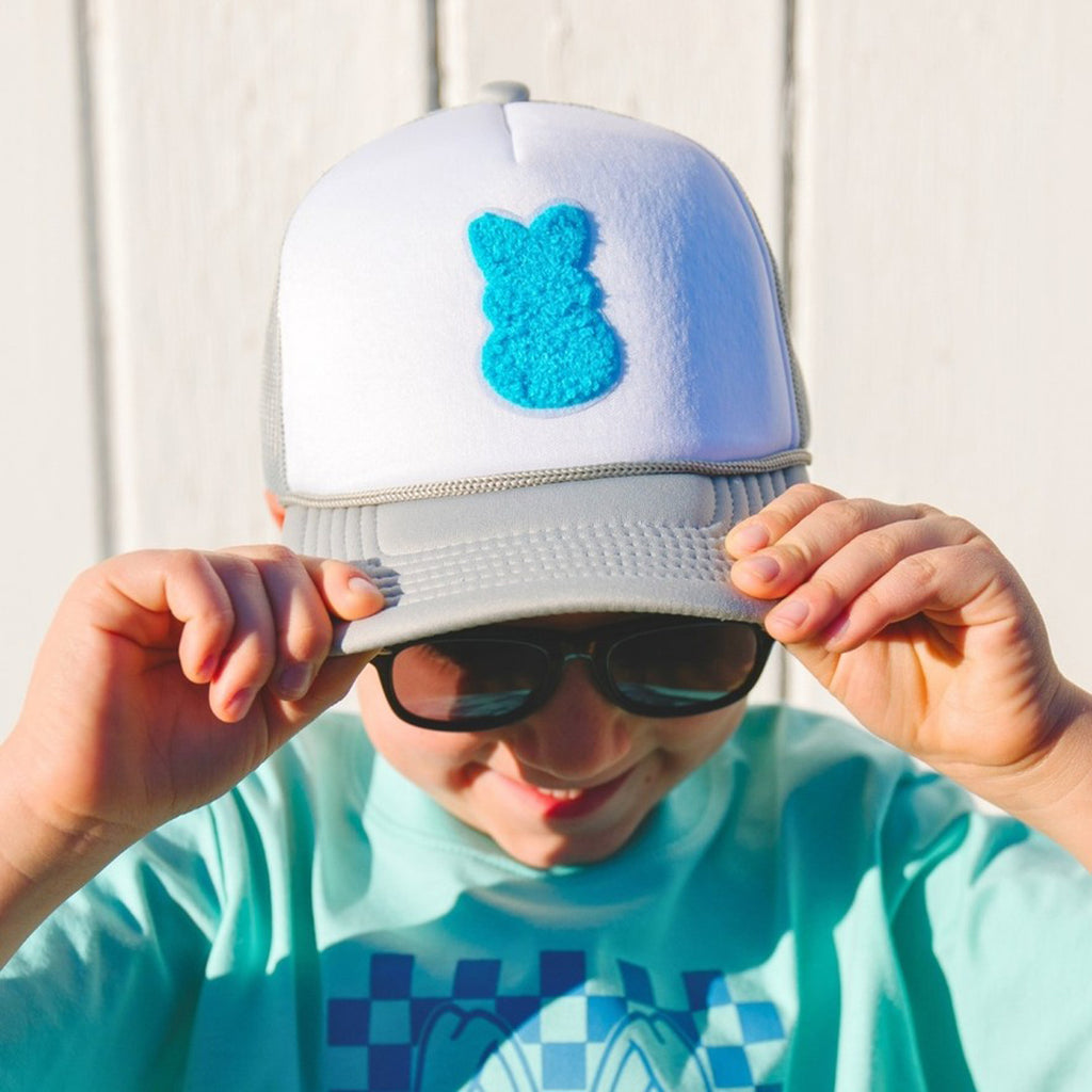 Boy Bunny Patch Hat - Kids Easter Trucker Hat-SUN HATS-Sweet Wink-Joannas Cuties