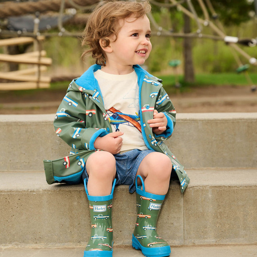 Boys Big Trucks Rain Boots With Handles