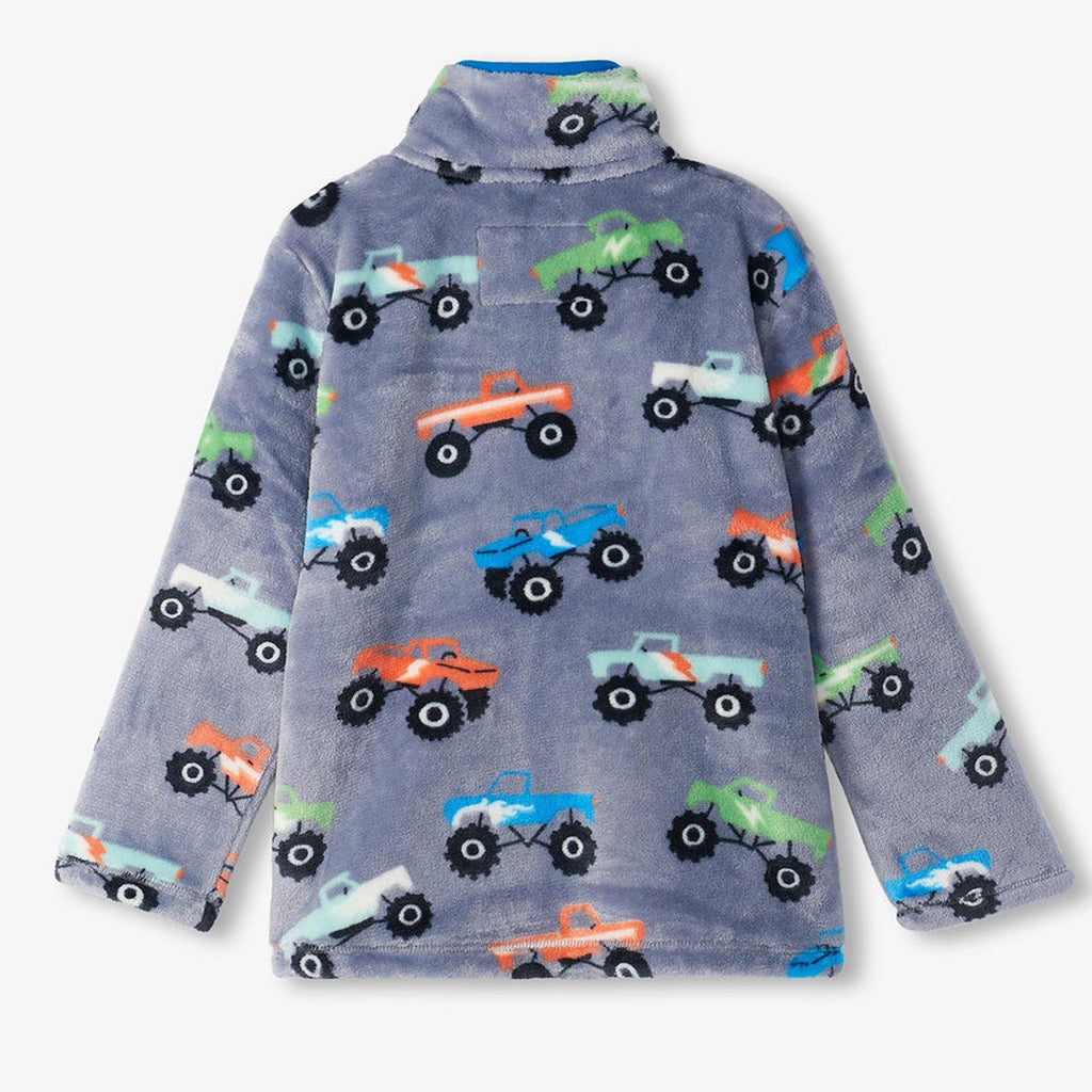 Boys Monster Trucks Fuzzy Fleece Zip-Up Jacket