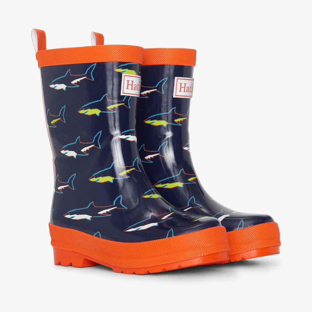 Boys Shark Shiny Rain Boots-SHOES-Hatley-Joannas Cuties
