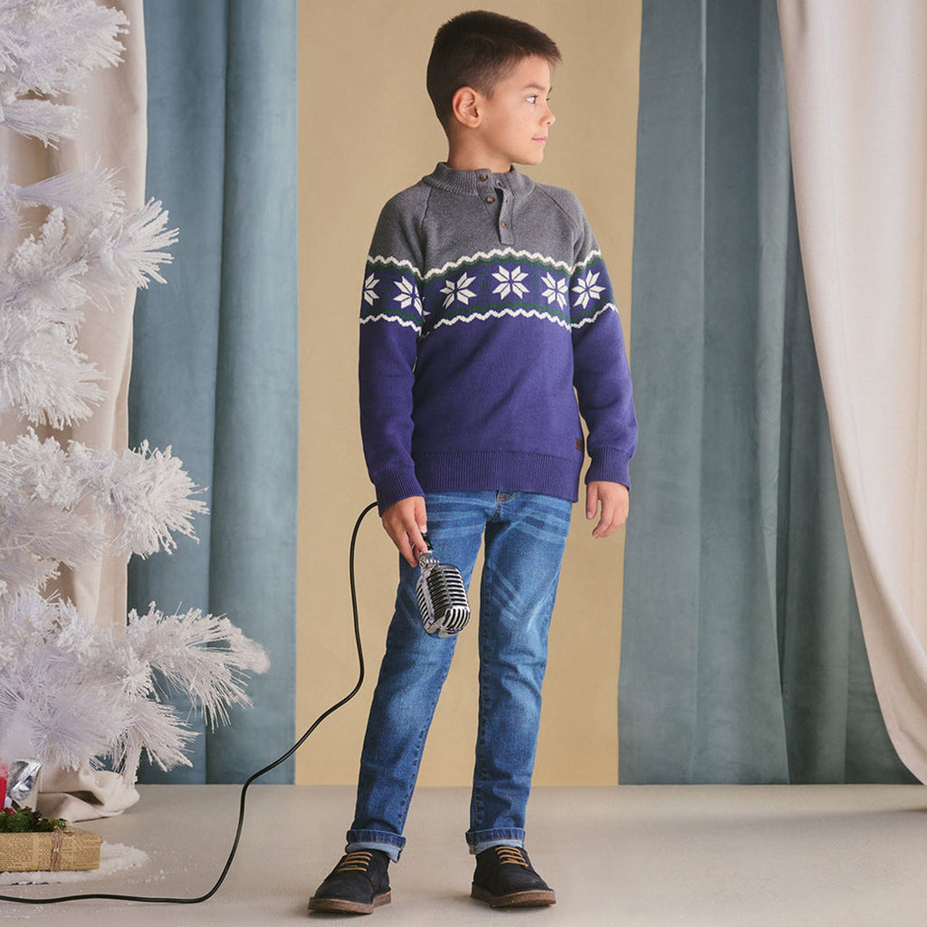 Boys Winter Knit Mockneck Sweater