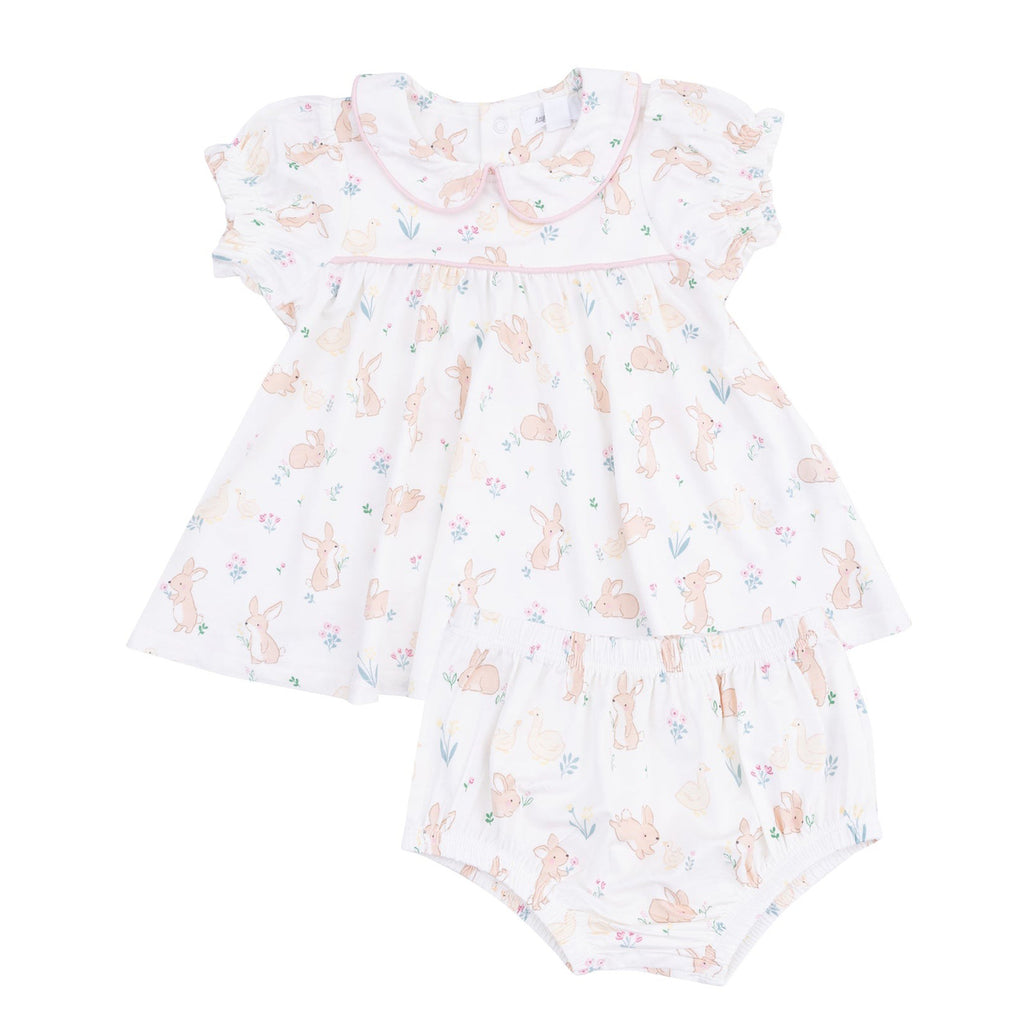 Bunny And Duck Classic Puff Sleeve Baby Doll Dress