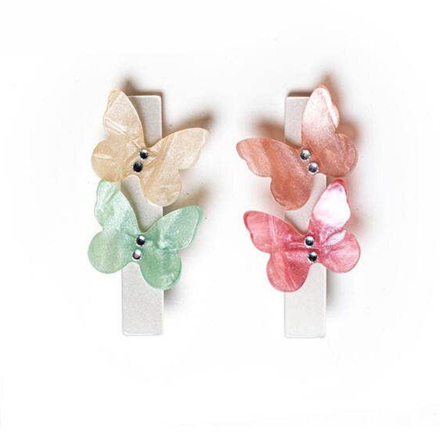 Butterflies Pearlized Pastel Alligator Clips-HAIR CLIPS-Lilies & Roses-Joannas Cuties