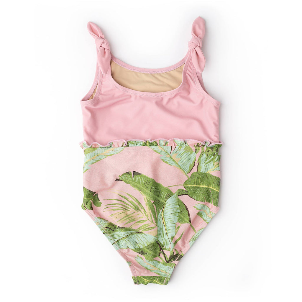 Cabana Palms Girls Shimmer Belted One Piece Swimsuit