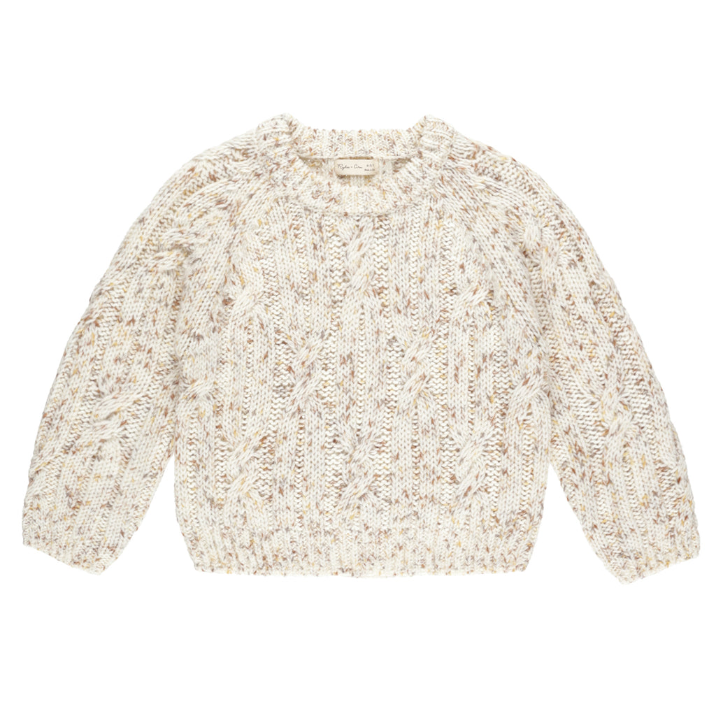 Cable-Knit Sweater - Natural Speckle