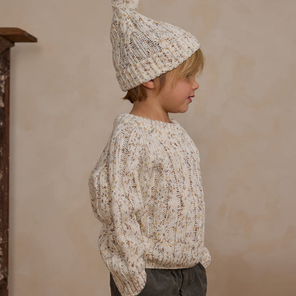 Cable-Knit Sweater - Natural Speckle