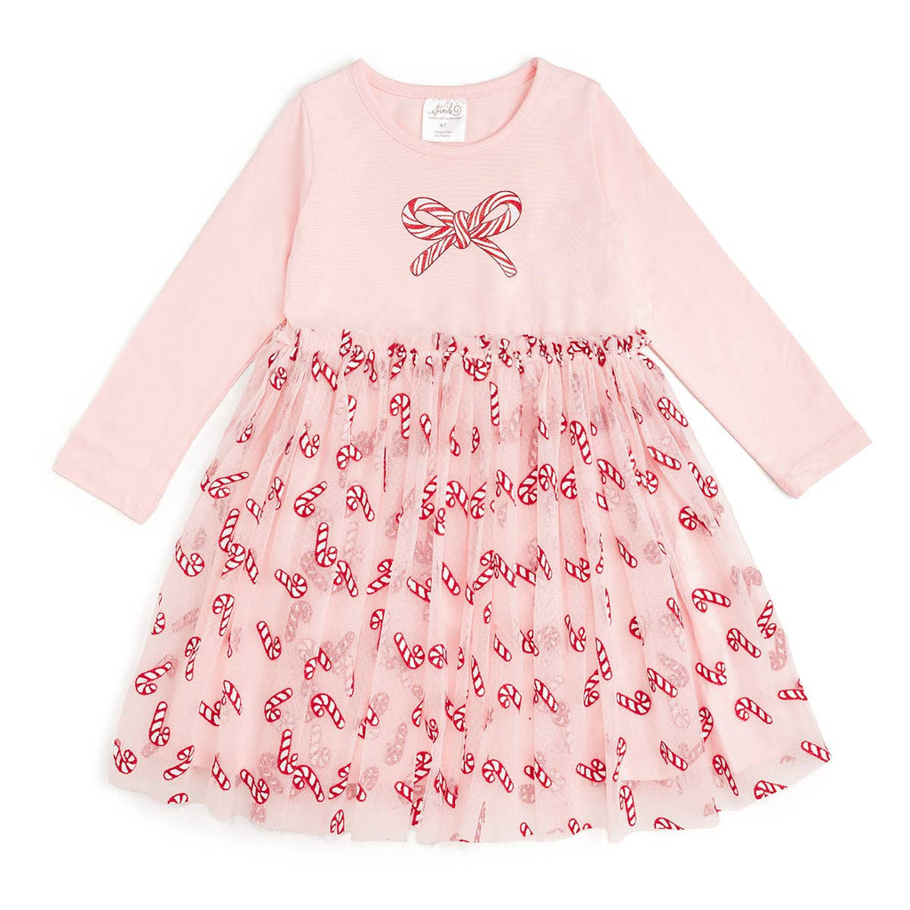 Pink dress with red bow pattern on a white background