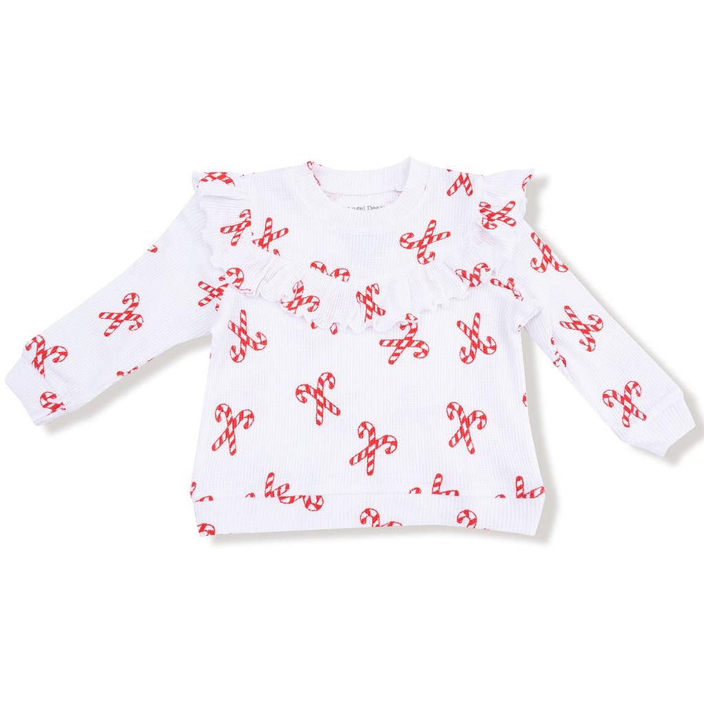 Candy Canes - V Ruffle Top