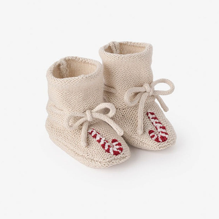 Candycane Garter Knit Baby Booties-SHOES-Elegant Baby-Joannas Cuties